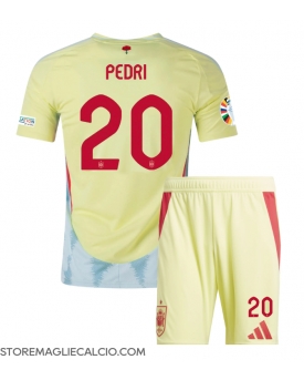 Spagna Pedri Gonzalez #20 Maglia Gara Trasferta Repliche Europei 2024 Bambino